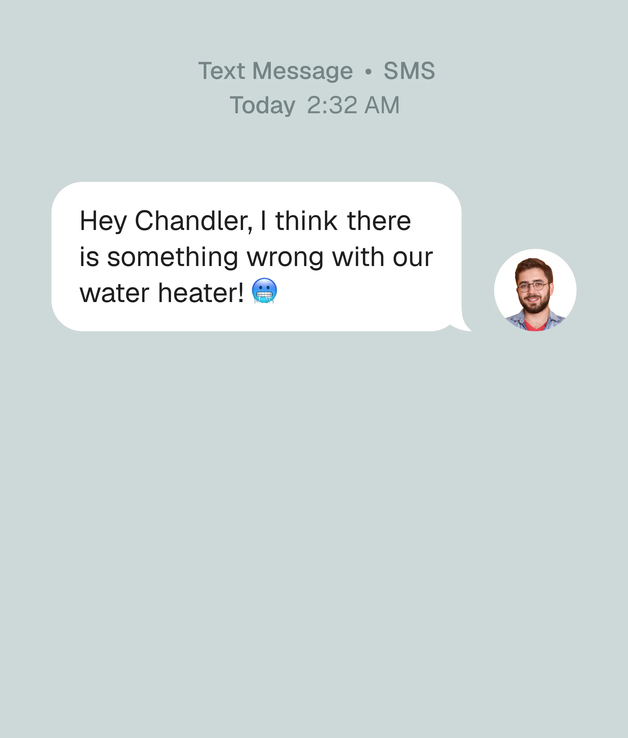 Tenant sending a text message to report a maintenance issue